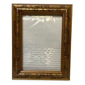 Floral Gilt Wood Photo Frame for 5x7" Photo plus Photo Sleeve Insert